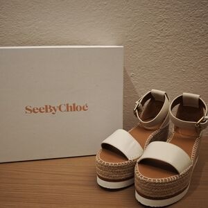 See By Chloe Off-whitw Platform Sandals